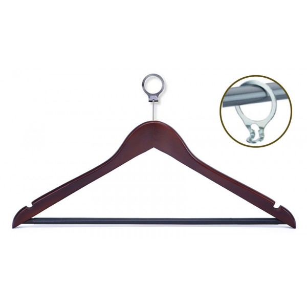 Grucce in legno. finitura marrone con anello cromato antifurto. GRA-1 - Stark s.r.l.