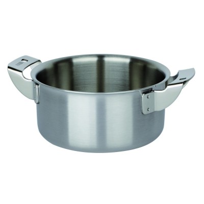 Mini casserole medium height professional two handles. various diameters. Collection "3-ply" - Piazza