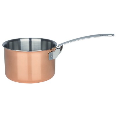 Mini casserole high professional single handle. various diameters. Collection "4-ply" Copper - Square