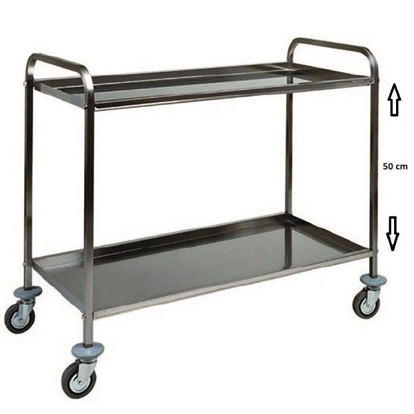 Stainless steel service trolley. dim. 100x50 cm - Forcar Multiservice