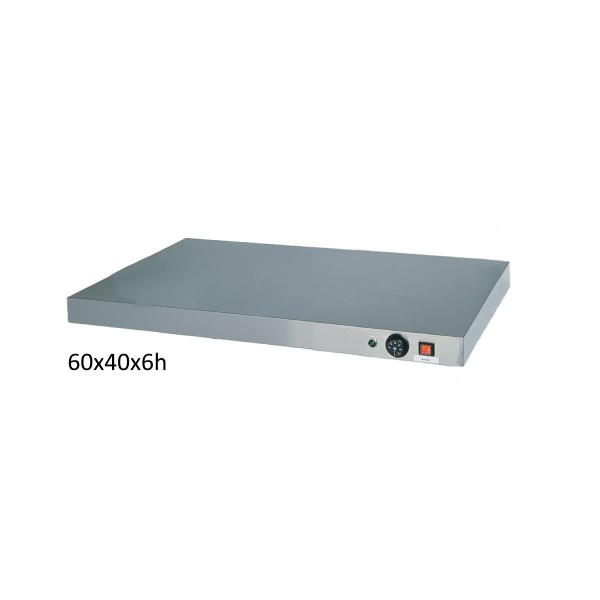 Piano Caldo in Acciaio inox 60x40cm. Temperatura regolabile. PC6040 - Forcar Multiservice
