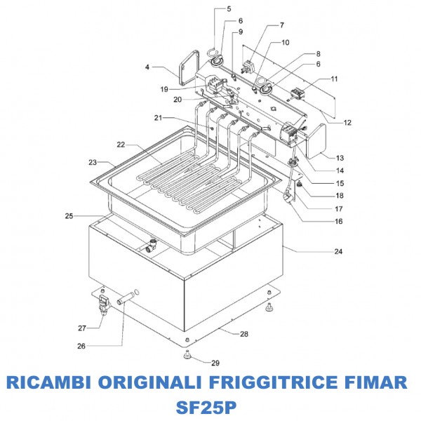 Esploso per ricambi friggitrice Fimar SF25P - Fimar