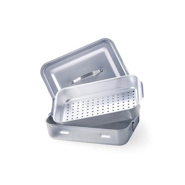 Vaporiera Rettangolare Con Coperchio 40x28 cm Alluminio 151V - 3 mm ALMA151V Agnelli - Agnelli