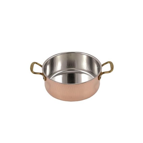 Low Casserole 2 Handles 24 cm Tin-plated Copper 1121 L.A.R. - L.A.R.