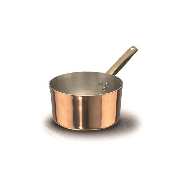 Casseruola Alta 1 Manico 16 cm Rame Liscio Stagnato - 2 mm ALCU105 Agnelli - Agnelli