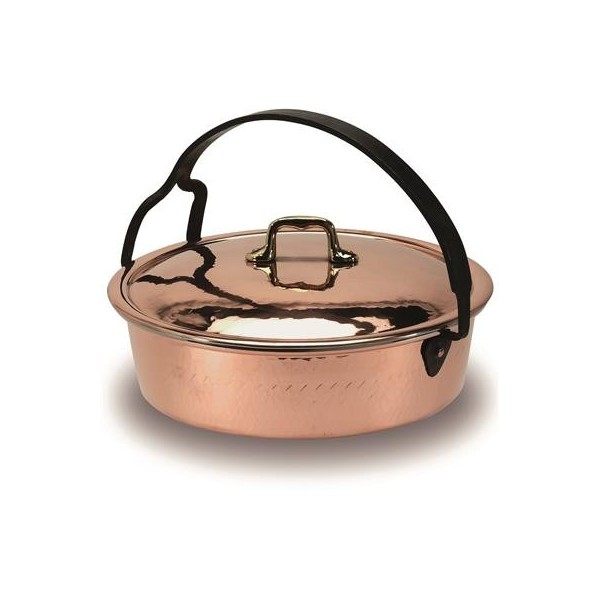 Casseruola Per Risotti Con Coperchio 32 cm Rame Martellato - 2 mm COCU106RM Agnelli - Agnelli