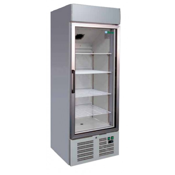 Static refrigeration cabinet with glass door and digital thermometer. Model: SNACK340TNG - Forcar Refrigerated