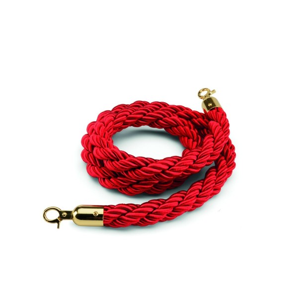 Corda nera e finiture cromate con moschettoni. CORDAS-N