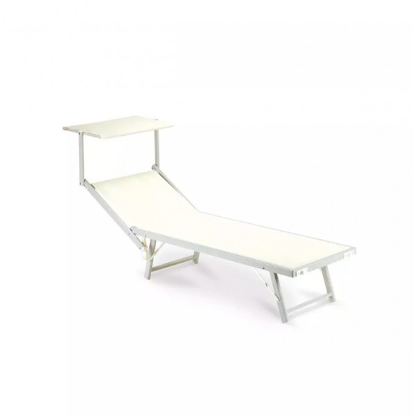Lettino base in alluminio 59 cm con parasole. Bianco. SL1532419