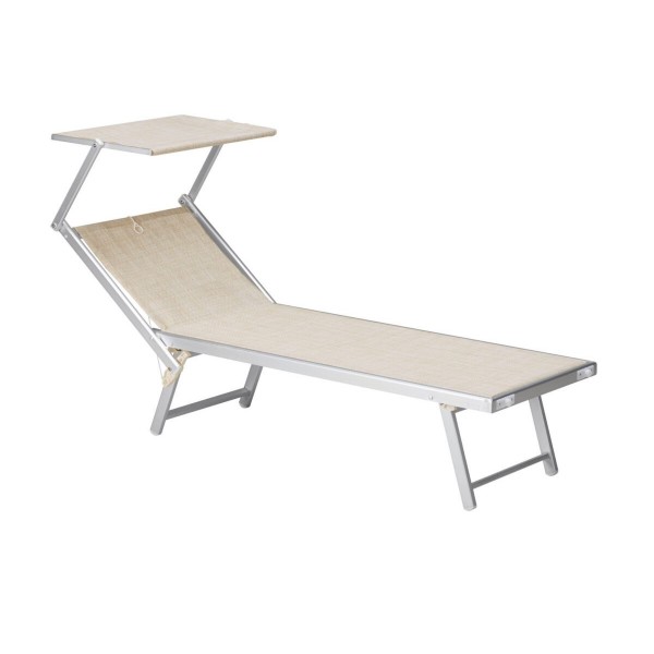 Lettino in alluminio larghezza 61 cm con parasole. SL1532425