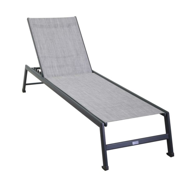 Lettino impilabile alluminio 55 cm. Grigio e antracite. S6457910000