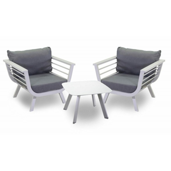 Salotto imbottito antracite/grigio. Poltrone e tavolino. S6459560000 - Stark s.r.l.
