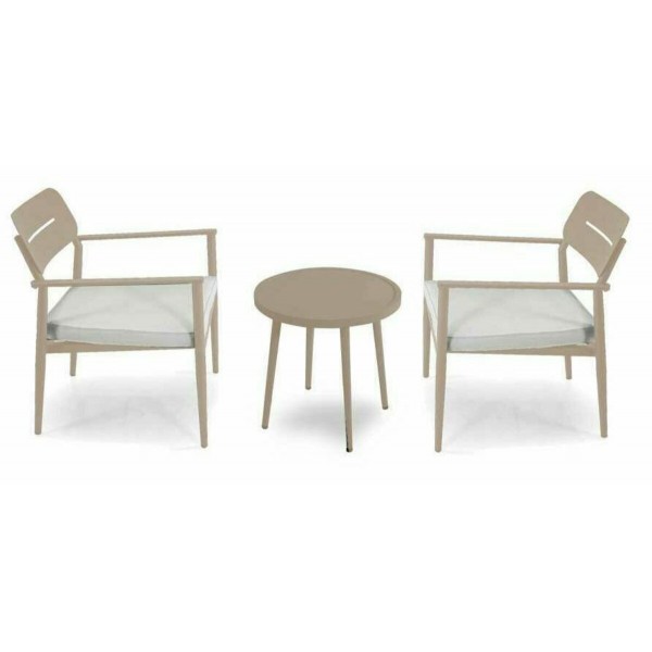 Salotto. 2 poltrone con braccioli e tavolino. Beige. S6467010000 - Stark s.r.l.