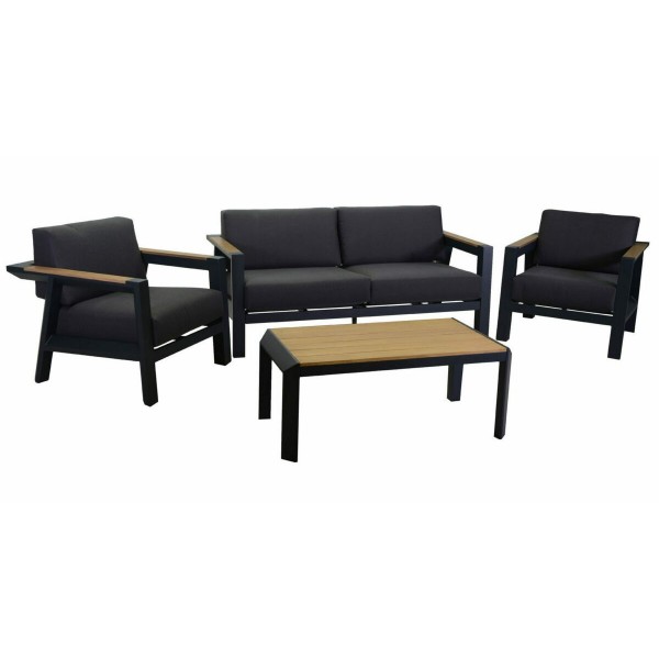 Salotto. Divano 2 p. + poltrone e tavolino teak. S6459720000 - Stark s.r.l.