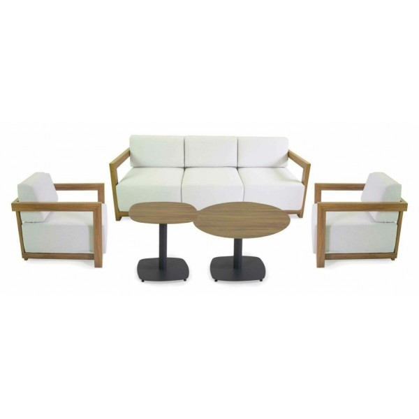 Salotto. Divano 3 posti + poltrone e 2 tavolini. Bianco. S6465430000 - Stark s.r.l.