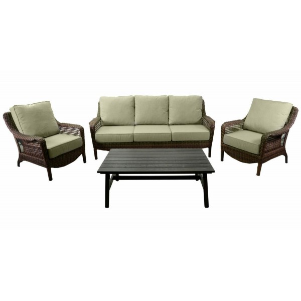 Salotto. Divano 3 p. + poltrone e tavolino. Noce/Crema. S6462190000 - Stark s.r.l.