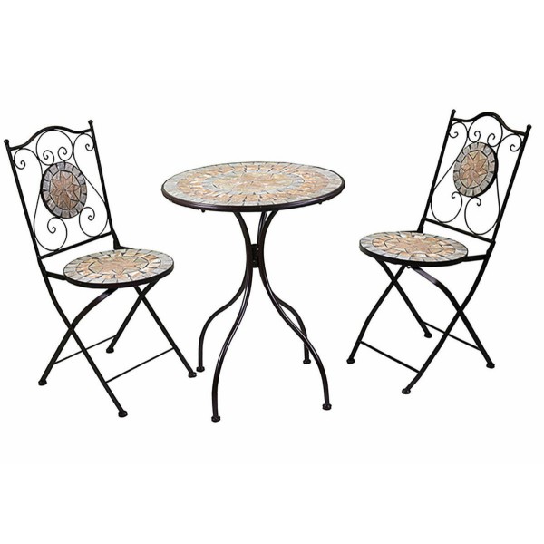 Tavolino tondo e 2 sedie decorati con stampa. S6452220000 - Stark s.r.l.