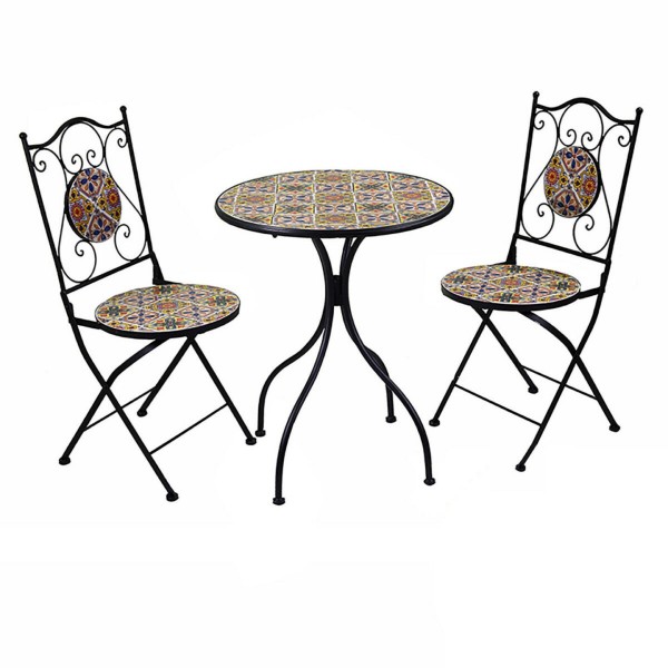 Tavolino circolare e 2 sedie decorati con stampa. S6452260000 - Stark s.r.l.
