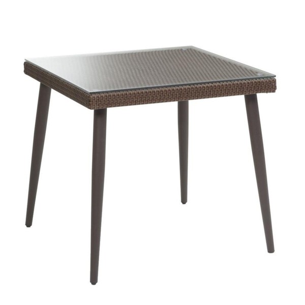 Tavolo quadrato 90x90cm 2 posti e top in vetro. Bianco. S6435420000