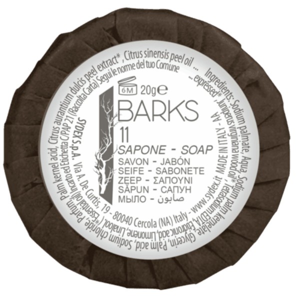 Sapone vegetale tondo in plissè 20 g - Linea Barks