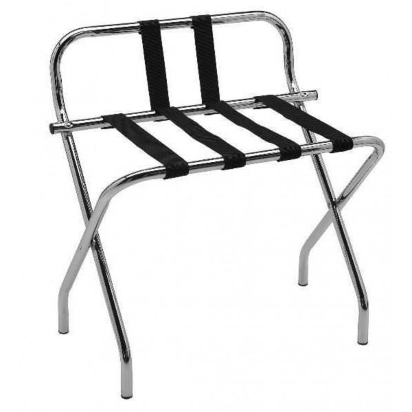 Reggivaligia con spondina pieghevole cromato lucido