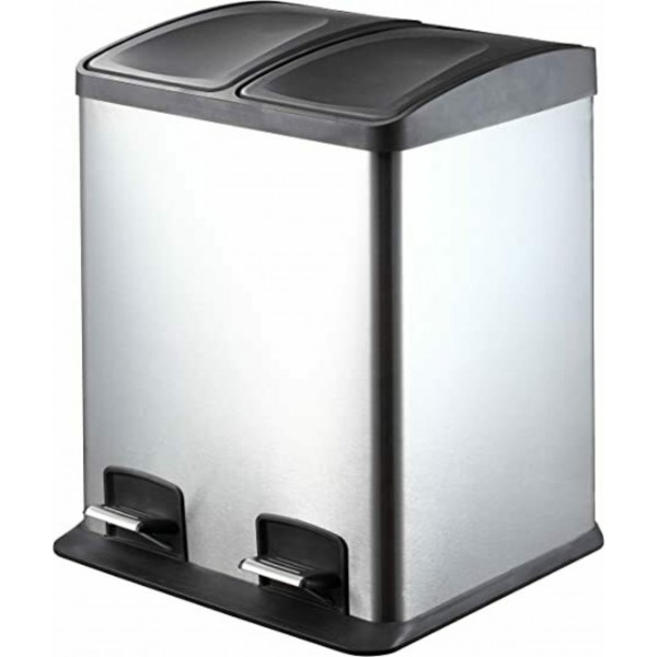 Pattumiera con cestelli interni 2x12lt. satinato - Stark s.r.l.