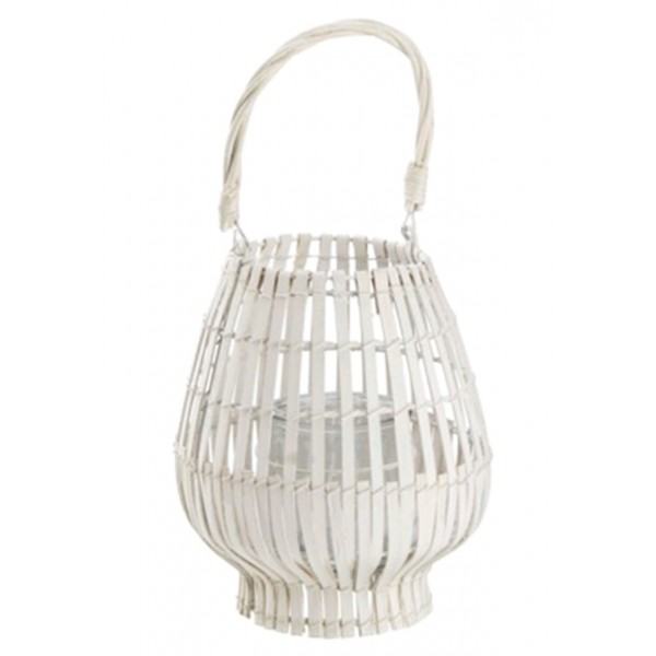 Lanterna in bambù panciuta. Bianca - Stark s.r.l.