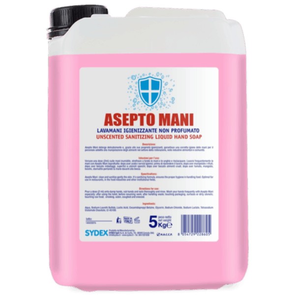 Sapone lavamani igienizzante neutro in tanica da 5 Kg