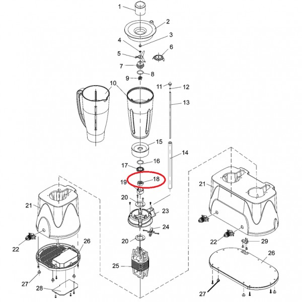 Giunto trasmissione per frullatore Fimar FR150. Cod. CO7092