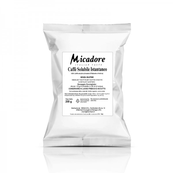 Instant soluble coffee for vending machines. Gluten Free. 200 g bag - Micadore
