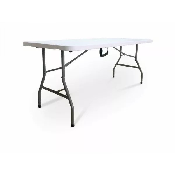 Tavolo 180x74 cm in HDPE e acciaio pieghevole. Bianco. ST1714183 - Stark s.r.l.