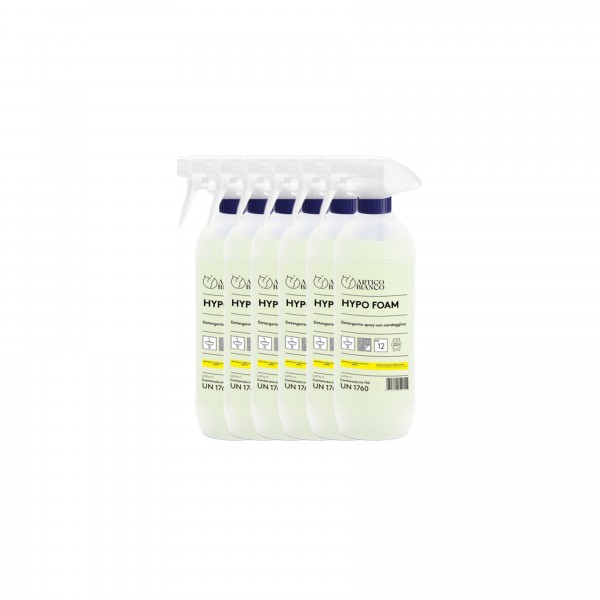 Mouse spray professionale per la pulizia di lavandini e vasi nei bagni. 6 Flaconi da 750 ml. HYPO FOAM - Sile Chemicals