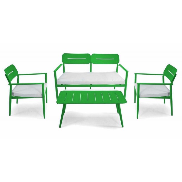 Salotto. Divano 2 p. + poltrone e tavolino. Verde. S6466960000