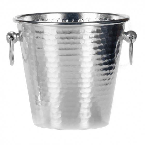 Secchiello Champagne Martellato Con Anelli 21 cm Argento - Ristoranti - Imballo 1 pz