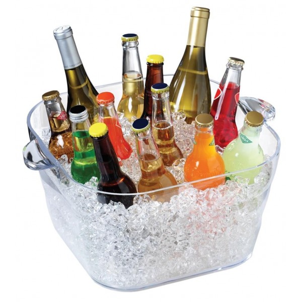 Secchiello Portabottiglie Rettangolare 43x35 cm Acrilico Nizza Medri per hotel - Imballo 1 pz