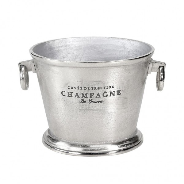 Secchiello Portabottiglie Ovale Con Anelli 32x26 cm Silver per ristoranti - Imballo 1 pz