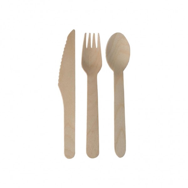 500 Tris Posate Legno Betulla per ristoranti e hotel - Commerciale