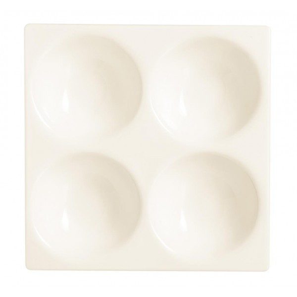 Raviera 4 Parti 14x14 cm Appetizer Porcellana Arcoroc - per ristorante - Imballo 6 pz