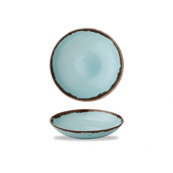 Piatto Fondo Coupe 24.8 cm Harvest Turquoise Dudson per ristoranti - Imballo 12 pz