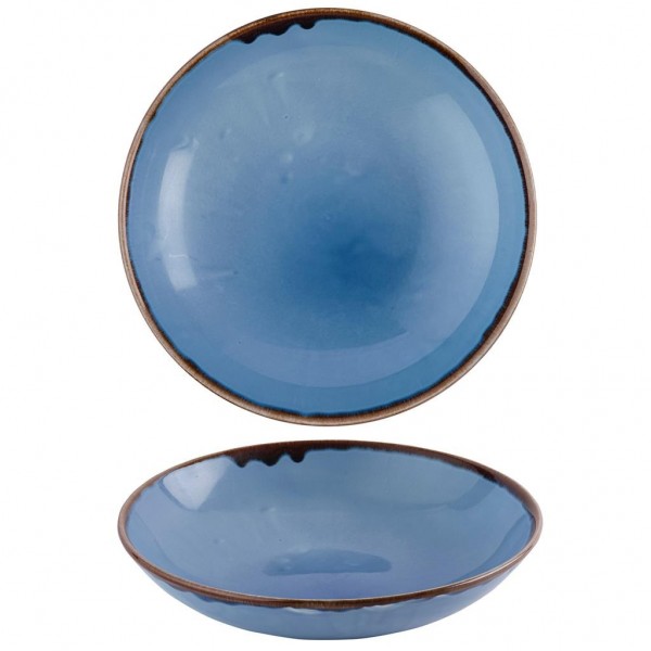 Piatto Fondo Coupe Indigo Harvest Dudson 24.8 cm per ristoranti - Imballo 12 pz