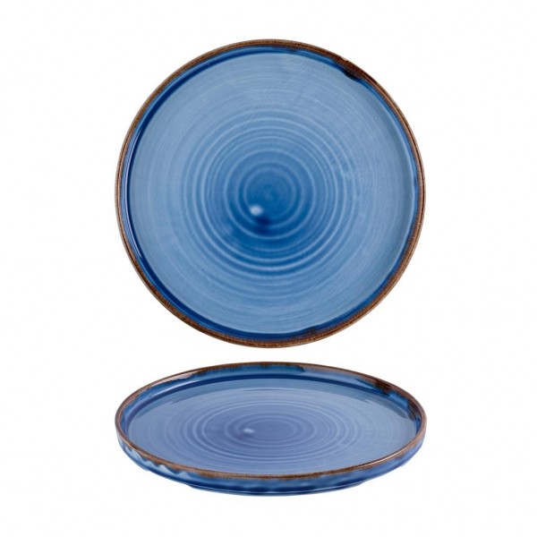 Piatto Piano Walled 21 cm Indigo Harvest per ristoranti - Imballo 6 pz