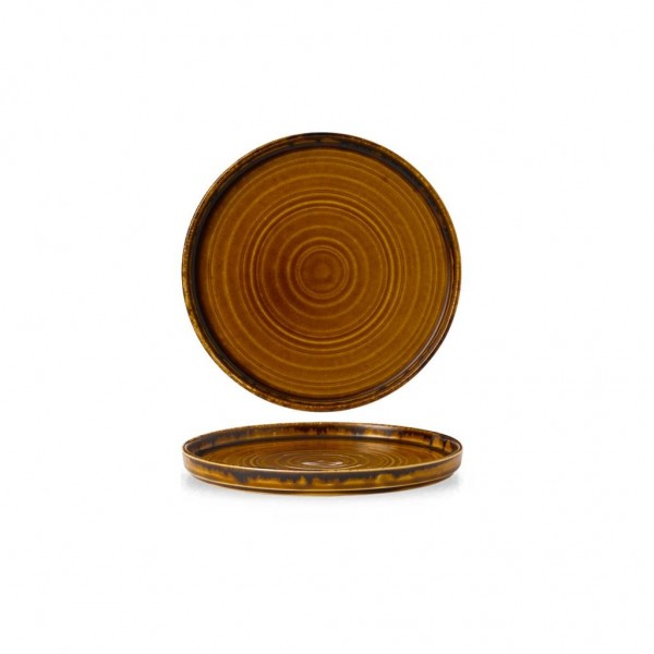 Piatto Piano Walled 21 cm Harvest Brown Dudson per ristoranti - Imballo 6 pz