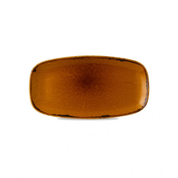 Piatto Rettangolare 35x18.5 cm Harvest Brown HVBRXO141 Dudson per ristoranti. - Imballo 6 pz