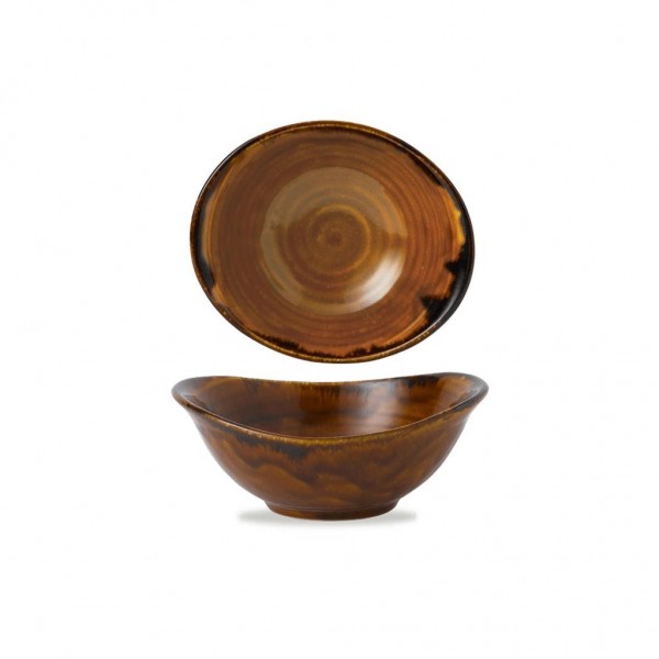 Coppa Ovale Harvest Brown 17.4x14.7 cm Dudson HVBRDB171 - per ristoranti - Imballo 6 pz