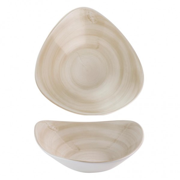 Piatto Fondo Triangolare 23.5 cm Canvas Natural Stonecast Churchill per ristoranti - Imballo 12 pz