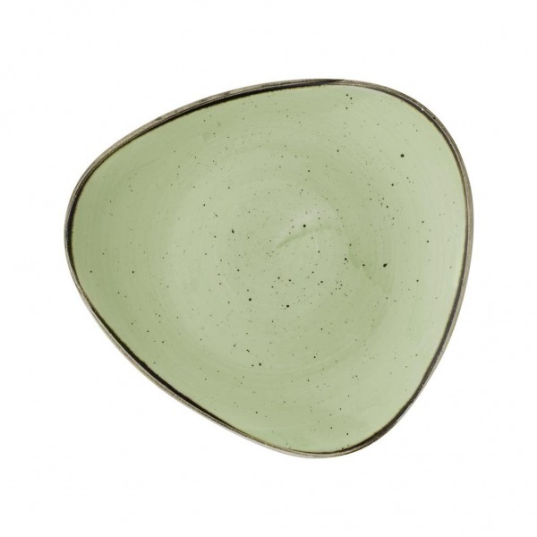 Piatto Piano Triangolare Churchill Sage Green per ristorazione - Imballo 12 pz