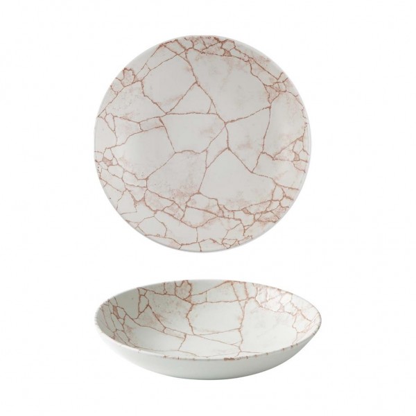 Piatto Fondo Coupe Studio Prints Kintsugi Coral KTAMEVB91 per ristorante - Imballo 12 pz