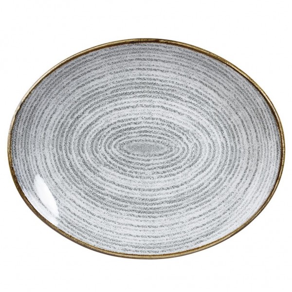 Piatto Ovale Coupe Studio Prints Homespun Stone Grey per ristorante - Imballo 12 pz