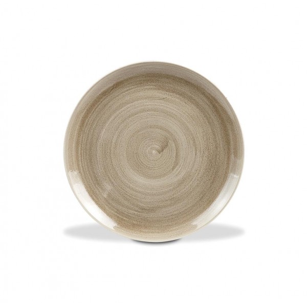 Piatto Piano Coupe Stonecast Patina Antique Taupe per ristorante - Imballo 12 pz
