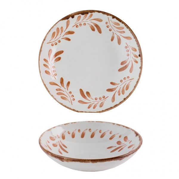 Piatto Fondo Coupe 24.8 cm Terracotta Harvest Mediterranean per ristoranti - Imballo 12 pz